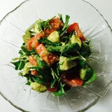 トマト&アボカド&水菜のマリネ風サラダ